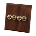 thumbnail image 2 of Abbracc Wooden Lighting Switch Plate Premium Outlet Panel for Hotel Kitchen Room Four Levers, 2 of 9