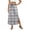 Light Gray_Skirt, variant on Women Plaid Print Long Skirts Summer Drawstring Waist Slimming Beach Elastic High Waisted Casual Maxi Skirts Blue 2XL