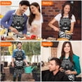 thumbnail image 4 of Black Gothic Skull Butterfly Pattern Apron-Garden Aprons for Women with Pockets-Cotton Linen Waterproof Kitchen Cooking Gardening Aprons Adjustable for Kitchen,Cooking,BBQ and Salon 33x27 Inch, 4 of 7