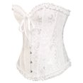 thumbnail image 2 of VASLANDA Women's Lace up Boned Plus Size Overbust Corset Bustier Top with G-String, 2 of 5