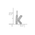 thumbnail image 4 of 14K White Gold Initial -K- Pendant Charm with Accent Diamonds (NO CHAIN) for Women, 4 of 6