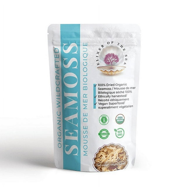 🇨🇦 Raw Organic Golden Sea Moss 3.5oz | Makes 50 oz of Sea Moss Gel | 100% Wildcrafted, Organic & Sun-Dried Carribbean Raw Seamoss