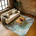 thumbnail image 7 of Addison Rugs Mayfield Premium Machine Washable Transitional Abstract Teal Rectangle Rug, 3' x 5', 7 of 7