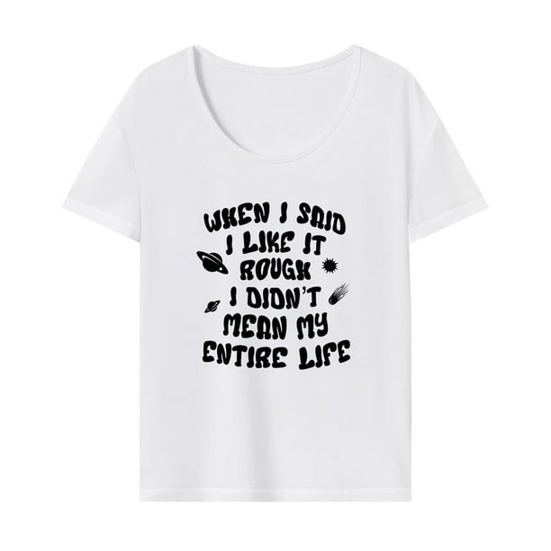Camiseta para Mujer Cuello Redondo Ropa Femenina Elegante Ropa Deportiva Equipo Transpirable M