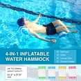 thumbnail image 2 of Inflatable Water Hammock, Air Mattress, Aqua Lounger & Floating Sleep Pillow for Swimming Pool or Beach – Foldable & Easy to Carry, Light Blue/White, 2 of 11