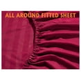 thumbnail image 5 of saney XL Stripe Sheet Set - Luxury Hotel 1800 Premier Bedding Sheets & Pillowcases - Ultra Soft Breathable & Cooling Bed Sheets - Wrinkle Resistant - 4 Piece Set - XL, Burgundy, 5 of 7