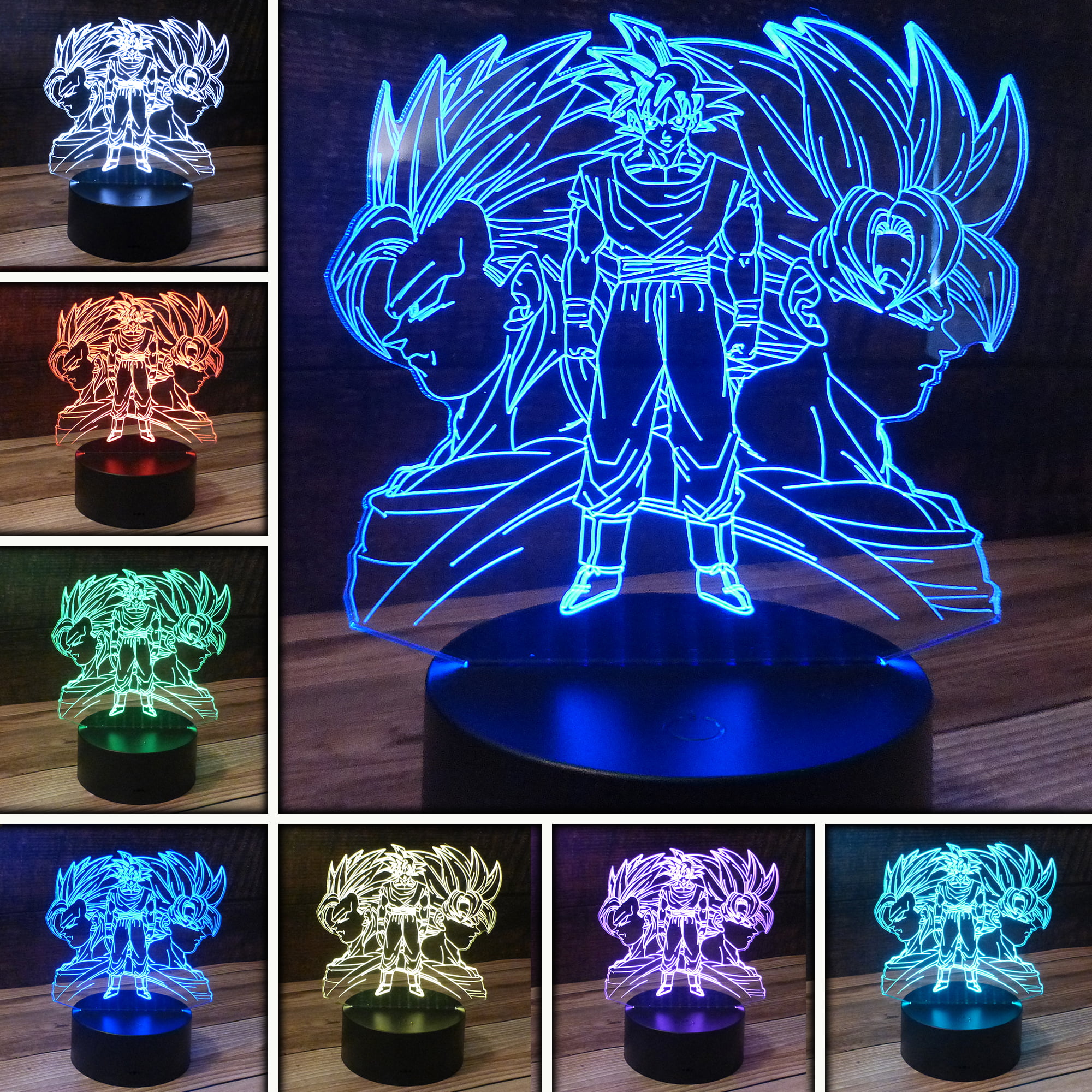 Z Son Goku 3D Illusion LED Night Light Touch Table Desk Lamp 7 Color Dragon Ball 