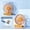 44#Orange, variant on 180 Degree Folding USB Rechargeable Fan, seven blade wide wind output, mute brushless motor, wall mount portable mini fan for dorm bedroom home outdoor summer cooling