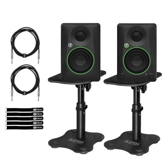 Mackie CR3.5BT 3.5" Powered Bluetooth Studio Monitors with Desktop Stands Package