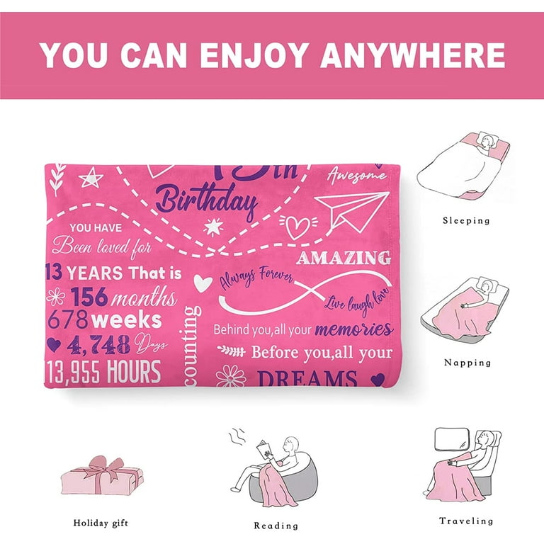  Winkwarm 14 Year Old Girl Gift Ideas Birthday Gifts for 14 Year  Old Girl Happy 14th Birthday Decorations Gifts for Teen Girls Daughter  Sister Throw Blanket 60X50 : Home & Kitchen
