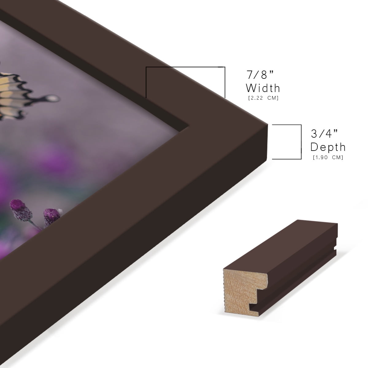 Modern 6 in. x 8 in. Brown Picture Frame (Set of 4)