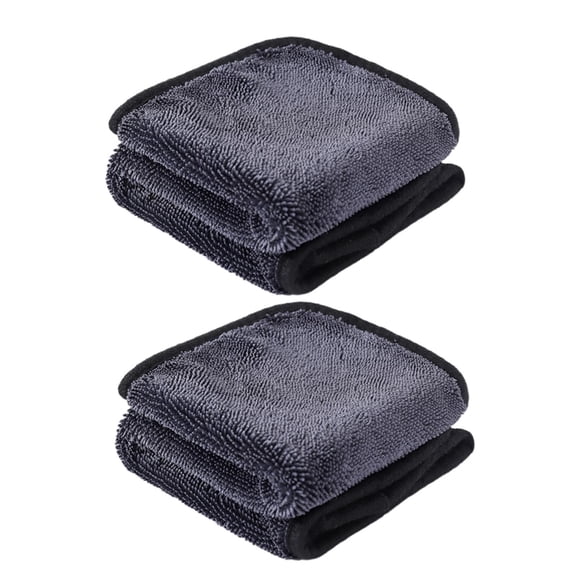Serviettes de Nettoyage en Microfibre pour Voitures, 16"x16 Pouces Absorbantes à Séchage Rapide Sans Traces, Soins Extérieurs Automobiles, Parfaites pour le Lavage de Voiture, le Verre et le Nettoyage Domestique, Lot de 2, 40cm*40cm