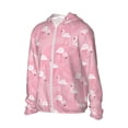 thumbnail image 2 of Rocae Pink Flamingos and Flowers Print Breathable Sun Protection Hoodie Quick-Dry Lightweight Long Sleeve Hoodie Unisex Running Sports Shirt 3X-Large, 2 of 9