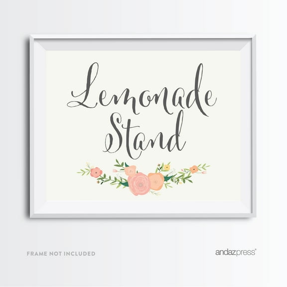 Lemonade Floral Roses Wedding Party Signs