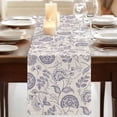 thumbnail image 3 of Purple Fruit 108 Inch Table Runner, Country Retro Floral Botanical Plant Farmhouse Dresser Scarf Cotton & Linen Tablerunner for Dining/Kitchen Island/Holiday Party Décor 13" x 108", 3 of 9