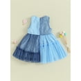 thumbnail image 4 of Suealasg Toddle Girls Beach Dress Sleeveless Sling Crew Neck Dress Kids Girls Summer Contrast Color Tulle Party Skirt, 4 of 9