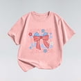 thumbnail image 4 of Jamsmile Toddler Girls Tshirts Summer Playful Bwoknot Print T Shirt Soft Short Sleeve Graphic Cute Little Girls T-Shirts Tops, 4 of 4