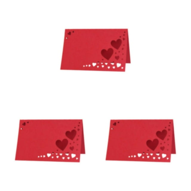 Guardoinrt 1/2/3/5 50x Cartes de Mariage Élégantes avec Coeur Évidé Durable Large Application Rouge 3PCS