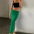 thumbnail image 2 of Mrat Work Skirts Women's Versatile Leisure Home Resort Beach Maxi Skirt Print Skirts S-135 Green L, 2 of 6