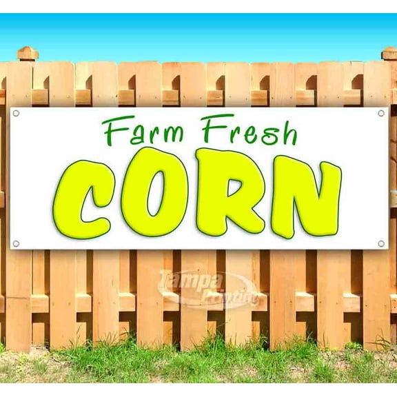 Farm Fresh Corn 13 oz Vinyl Banner With Metal Grommets