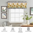 thumbnail image 4 of Rod Pocket Window Valances Farm Sunflower Plant Retro Black Check Short Kitchen Curtains Rustic Watercolor Floral Bee Window Treatment Drapes for Bedroom Bathroom Living Room 60x18In,1 Panel, 4 of 9