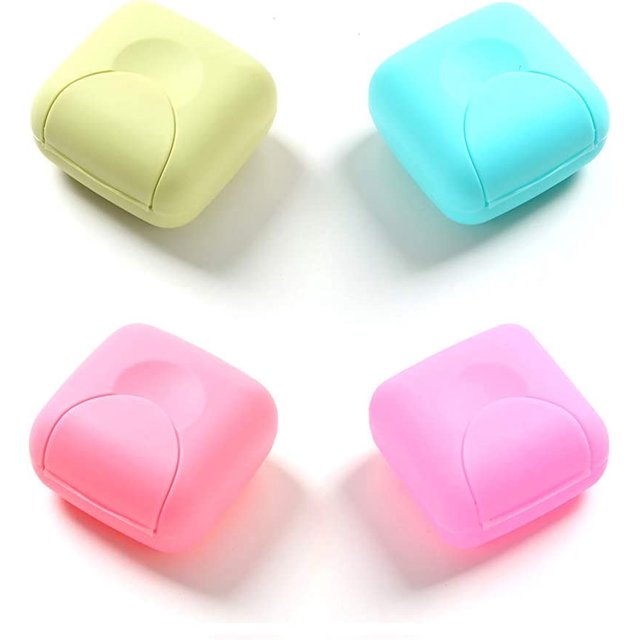 4 unidades de contenedor de jabón portátil de color caramelo, organizador de caja para el hogar, baño, senderismo, viajes, camping y otras actividades al aire libre ER