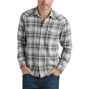 Lucky Brand Men's Santa Fe Plaid Snap Shirt Grey Size X-Large
