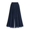 thumbnail image 6 of Mgmyaa Women's Casual Solid Elastic Waist Loose Relaxed Full Culottes, 6 of 6