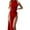 Red, variant on Swimsuit Cover Up for Women Sheer Mesh Hight Split Waist Side Tie Swimwear Bikini Cover Up Dress