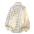 thumbnail image 4 of Vxararl Men's Thermal Turtleneck Pullover Jumper, Chunky Cable Knit Long Sleeve Sweater Casual Warm Fall Winter Soft Knit Top for Men Everyday Outfits Beige M, 4 of 6