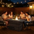 thumbnail image 3 of AstrPthylx 44-Inch Propane Fire Pit Table, Steel Gas Fire Feature with Iron Lid, Glass Rock, Rain Cover & Wind Guard for Patio, Backyard, Deck-Gray, 3 of 6