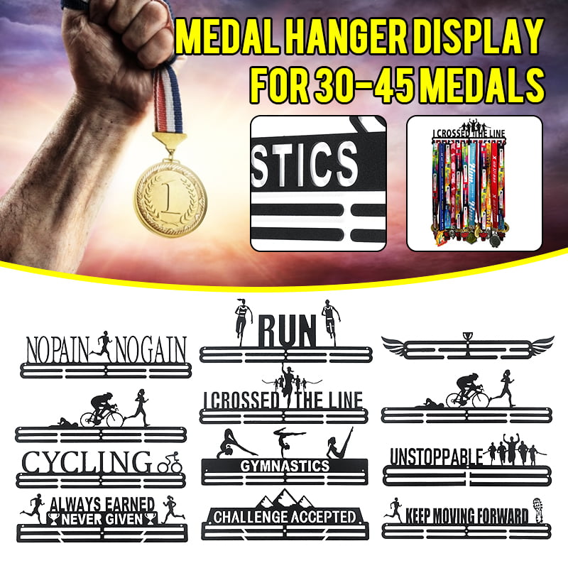 Sport Race Medal Hanger Display Metal Medal Holder Rack for 30-45 Medals Black 