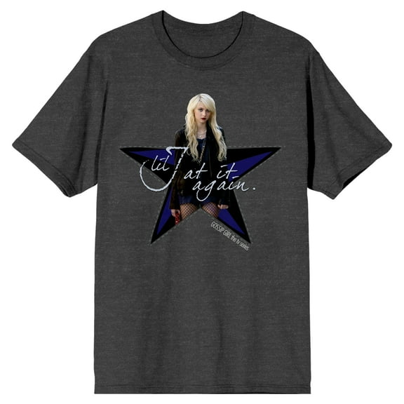 Gossip Girl Jenny Humphrey Lil J At It Again Men's Charcoal Heather Graphic Tee-3XL