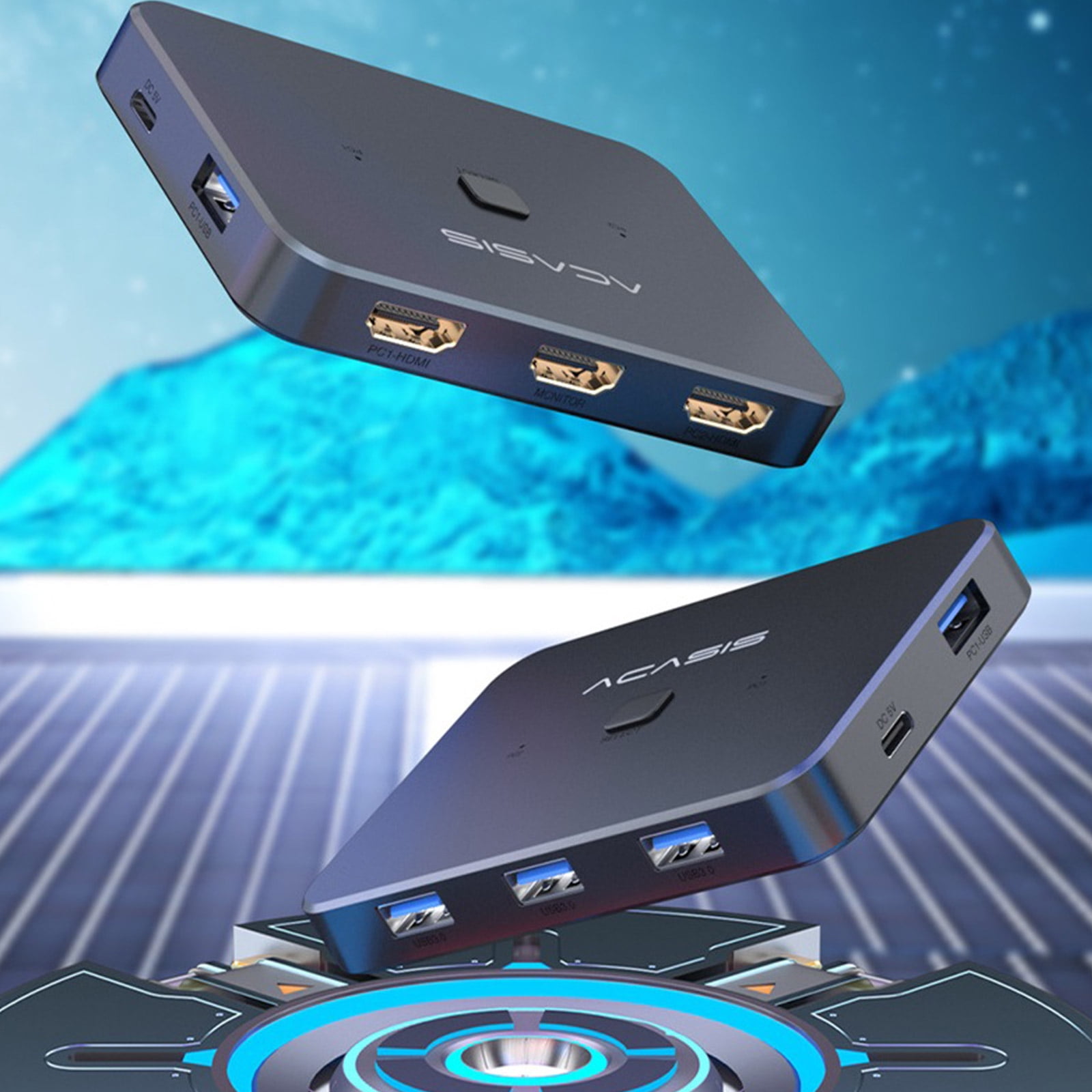 acasis Switch Selector 4K 60Hz KVM Switcher 3 In1 Out HDMI-compatible 3x1