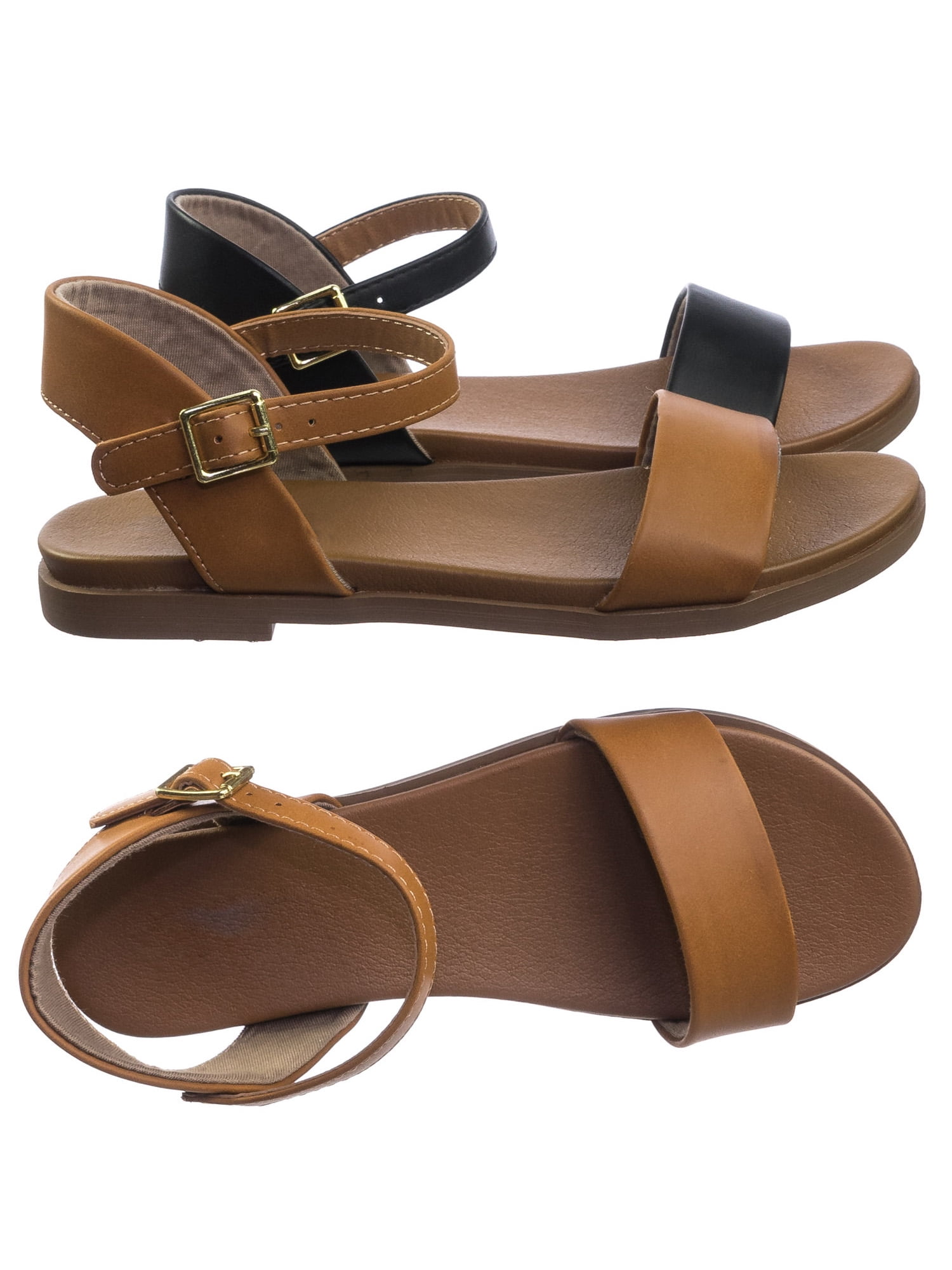 SODA - Meadow by Soda, Super Comfortable Flexible Soft Rubber Padded Insole Women's Flat Sandal 
