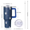 thumbnail image 2 of OBREWU Paw Print Tumbler with Handle and Lid,Paw Print 40oz Double Wall Vacuum Insulated Tumbler,Cups Gift for Women and Men, 2 of 7