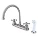 thumbnail image 3 of Kingston Brass KB728AX Double Handle Goose Neck Kitchen Faucet with White Sprayer, 3 of 4
