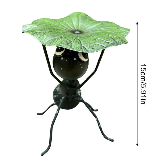 Metal Ant Garden Yard Decor Ants Carrying Leaf Sculptures Indoor/Outdoor Garden Cabinet Iron Ant Small Ornaments Gift,Black A