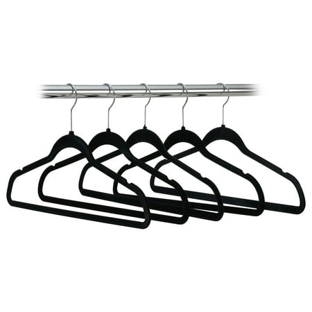 Better Homes and Gardens Flocked Suit Hangers, 5pk, Black
