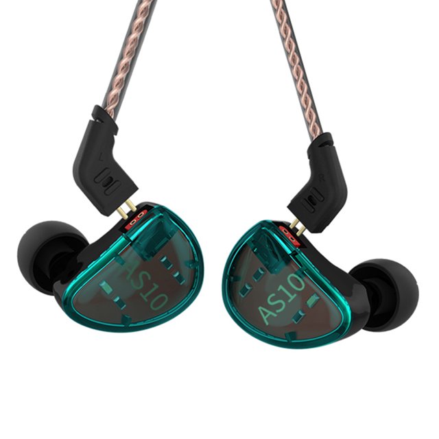 Auriculares con cable KZ AS 103.5 mm Jack Armadura equilibrada Auriculares deportivos Cable desmontable 2 pines Auriculares estéreo portátiles de viaje Sonido Azul Negro Tipo 2 Inevent EL005372-04B