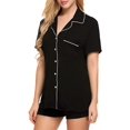 thumbnail image 5 of Conjunto de pijamas de manga corta para mujer, con botones, ropa de dormir suave, conjuntos de salón Pj Adepaton WRMH-1059-1, 5 of 5