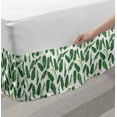 thumbnail image 2 of Floral Bed Skirt, Tropical Exotic Summer Themed Banana Leaves in Repetitive Pattern, Elastic Bedskirt Dust Ruffle Wrap Around for Bedding Decor, 4 Sizes, Jade Green Cream, by Ambesonne, 2 of 2