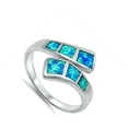thumbnail image 4 of CHOOSE YOUR COLOR Women's Blue Simulated Opal Ring .925 Sterling Silver Band CZ Female Size 10, 4 of 4