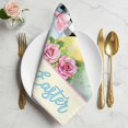 thumbnail image 2 of Easter Cloth Napkins, Spring Watercolor Bunny Eggs Flowers Black Plaid Washable and Reusable Dinner Napkins Set of 2, Table Napkin for Kitchen Party Birthday Wedding Hotel Housewarming 20"x20", 2 of 9