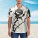 thumbnail image 2 of Fotbe Black And White Rose Camisa Hawaiana para Hombre Unisex – Camisa Casual de Verano con Botones de Manga Corta de Algodón y Lino,Medium, 2 of 7
