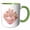 Green/White, variant on 3drose, Pretty Image of Watercolor Heart Town Illustration, 11oz Two-tone Red Mug