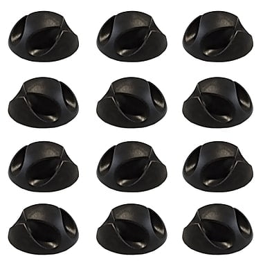 AnthroDesk Dual Cable Clips, 12-Pack, Black