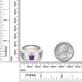 thumbnail image 4 of Gem Stone King Men's 925 Sterling Silver Purple Amethyst Ring for Men | 2.09 Cttw | Gemstone Birthstone | Cushion 8MM | Size 9, 4 of 4