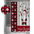 thumbnail image 4 of Merry Christmas Shower Curtain, 72" x 72", Gnome Waterproof Bathroom Curtain Washable Shower Curtain Set with 12 Hooks, 4 of 6