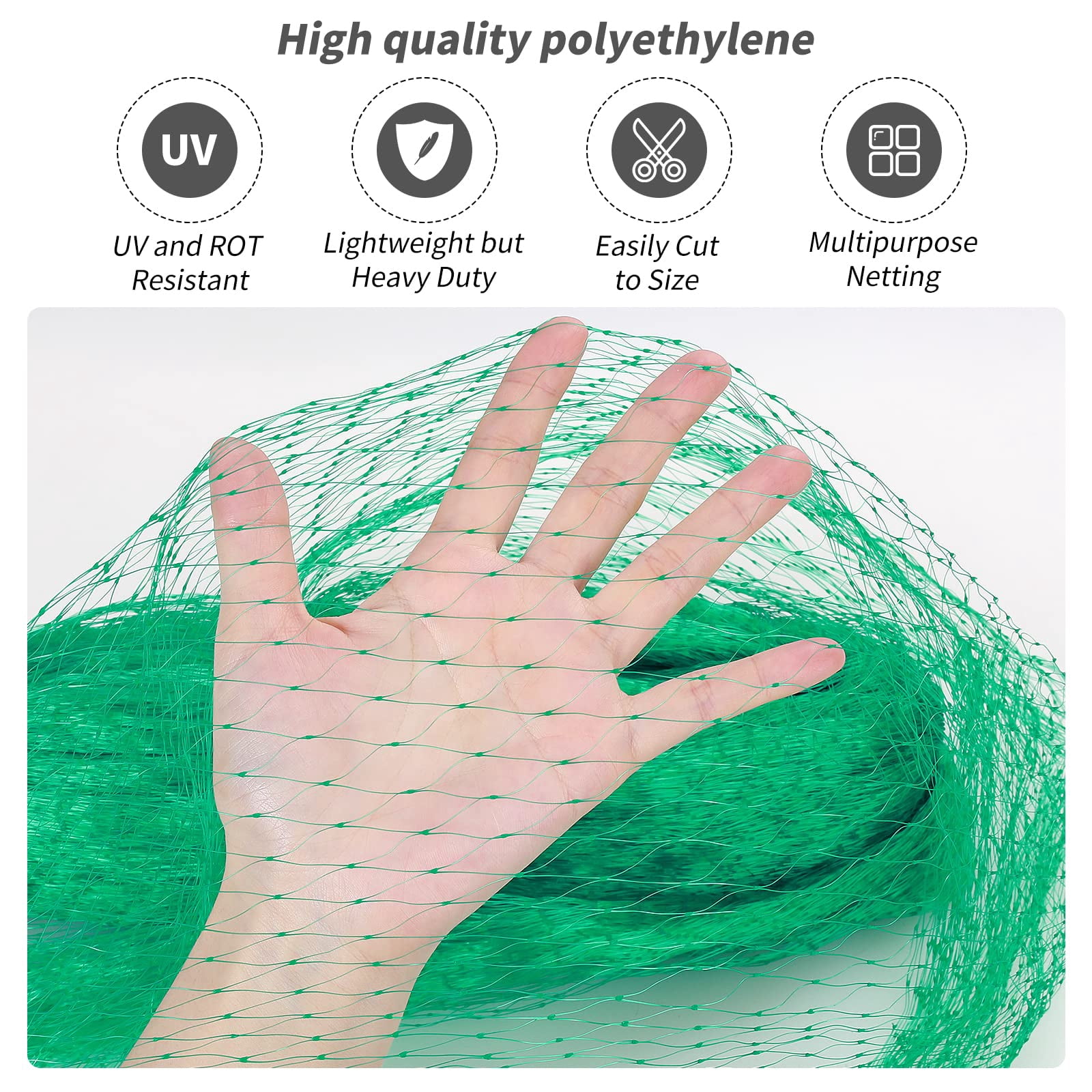 Bird Netting for Garden-Garden Netting Mesh for Garden Protection Bird Fence Plant Netting Chicken Coop Deer Squirrels Poultry Protect Fruit Trees Vegetable